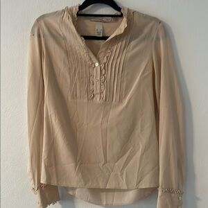 J. Crew Cream Blouse with Button Accents